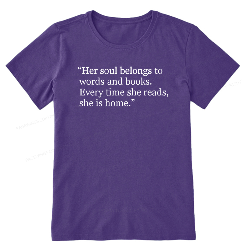 Pagewings Her Soul Belongs To Words And Books Unisex Classic T-shirt