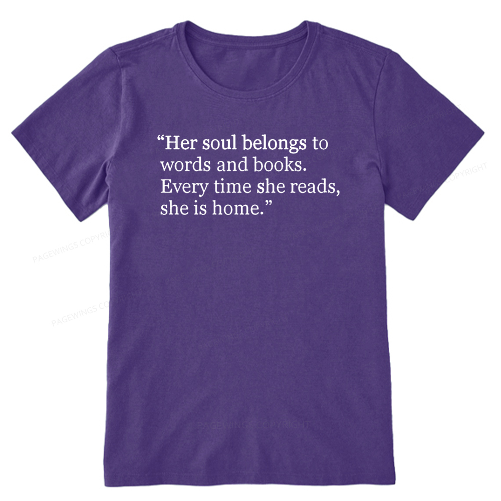 Pagewings Her Soul Belongs To Words And Books Unisex Classic T-shirt