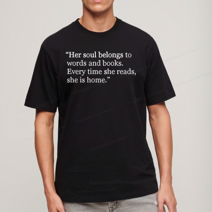 Pagewings Her Soul Belongs To Words And Books Unisex Classic T-shirt