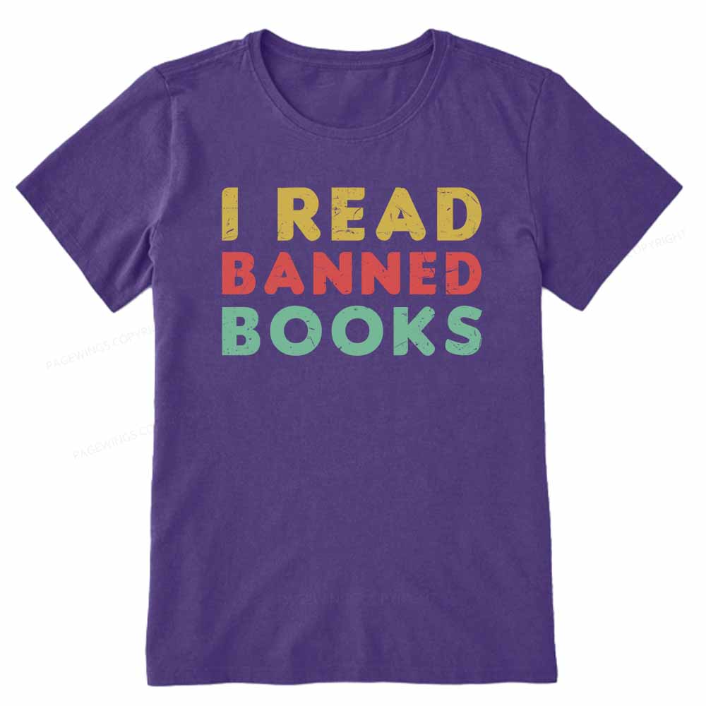 Pagewings Vintage I Read Banned Books Geek Readers T-Shirt Unisex Classic T-shirt
