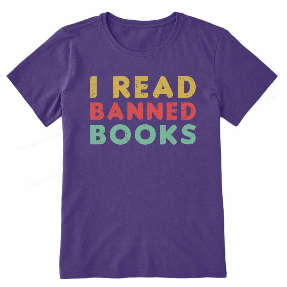 Pagewings Vintage I Read Banned Books Geek Readers T-Shirt Unisex Classic T-shirt