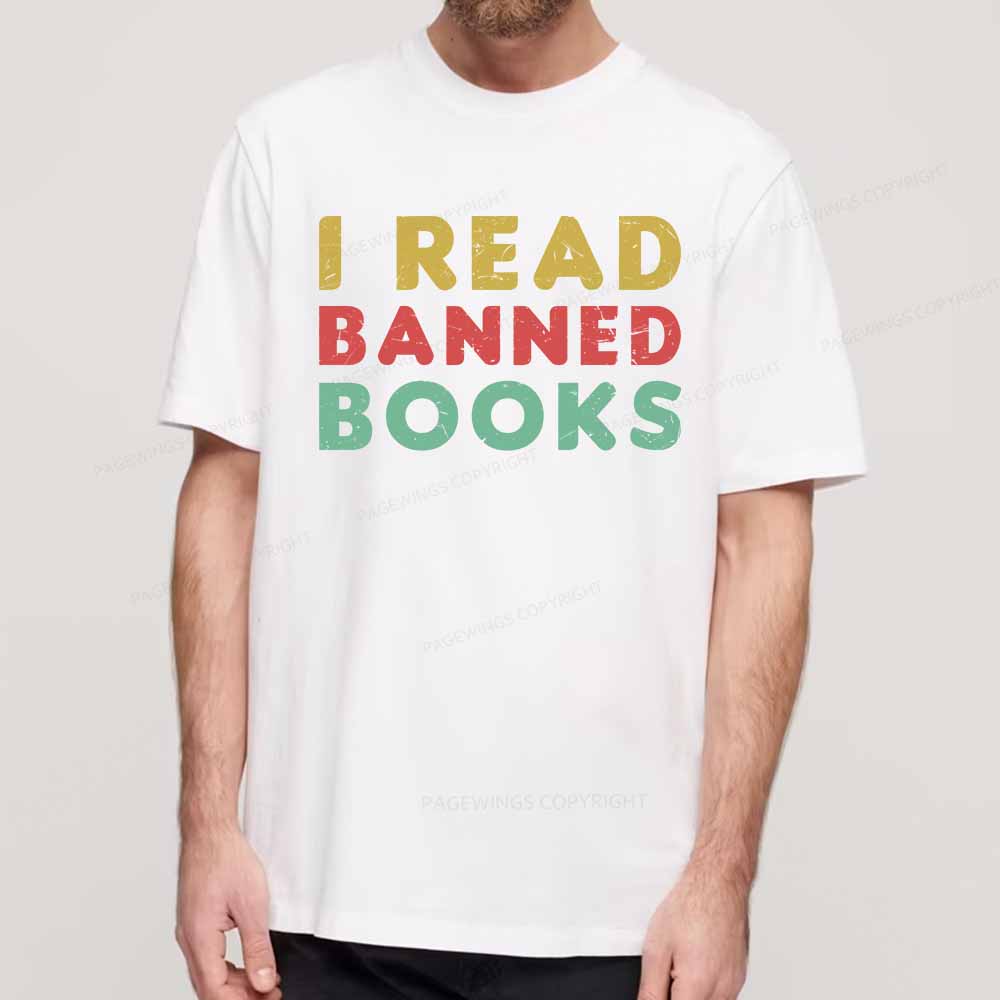 Pagewings Vintage I Read Banned Books Geek Readers T-Shirt Unisex Classic T-shirt