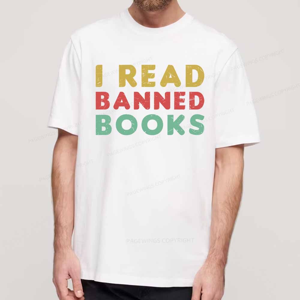 Pagewings Vintage I Read Banned Books Geek Readers T-Shirt Unisex Classic T-shirt