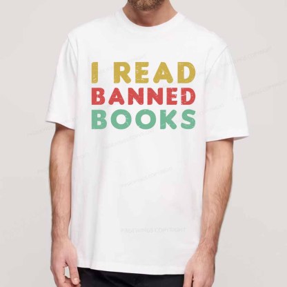Pagewings Vintage I Read Banned Books Geek Readers T-Shirt Unisex Classic T-shirt