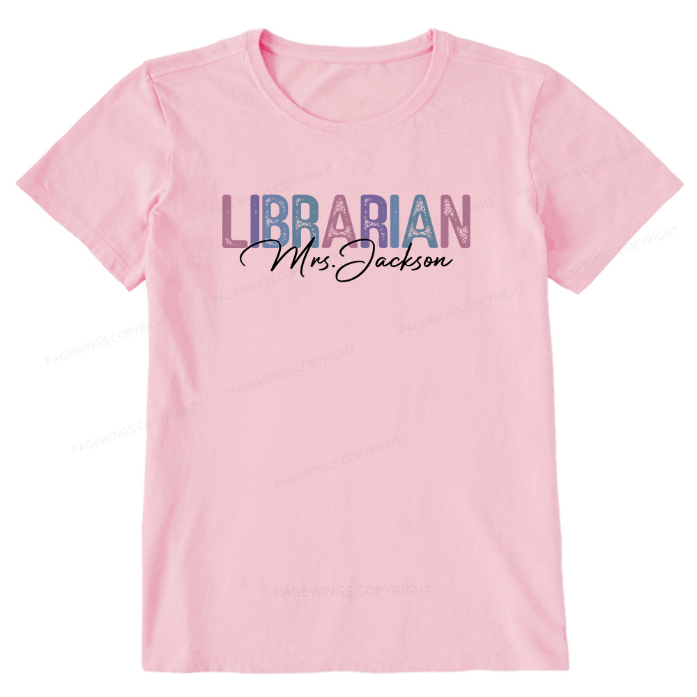 Pagewings Personalized Librarian Mrs. Jackson Unisex Classic T-shirt