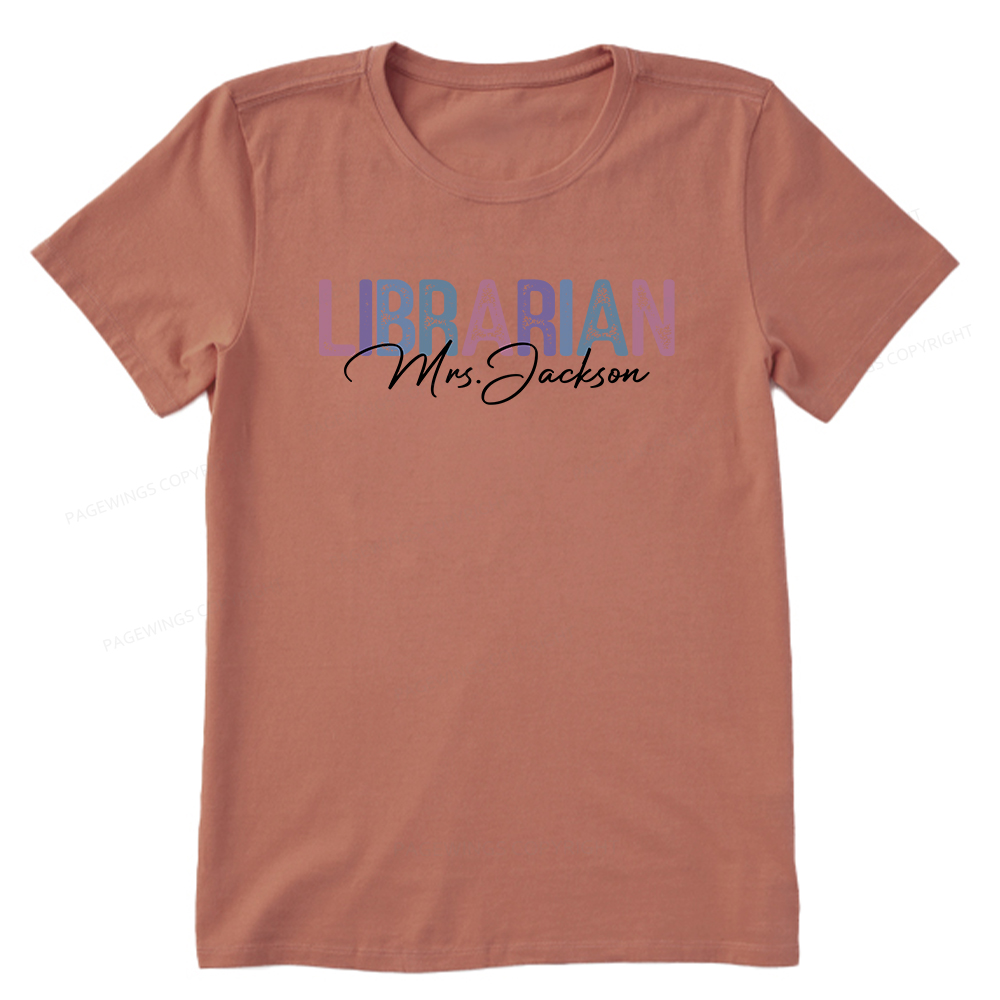 Pagewings Personalized Librarian Mrs. Jackson Unisex Classic T-shirt