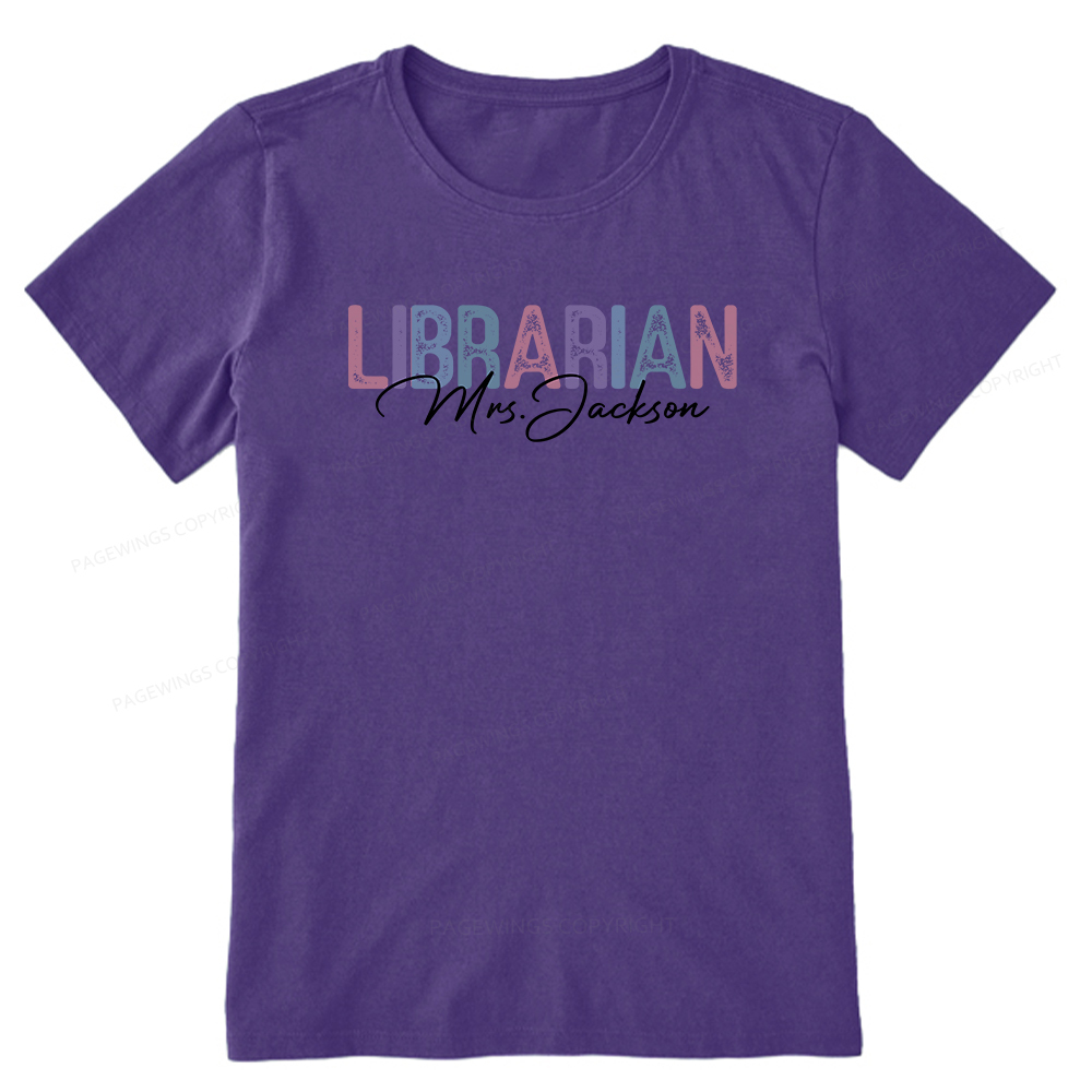 Pagewings Personalized Librarian Mrs. Jackson Unisex Classic T-shirt