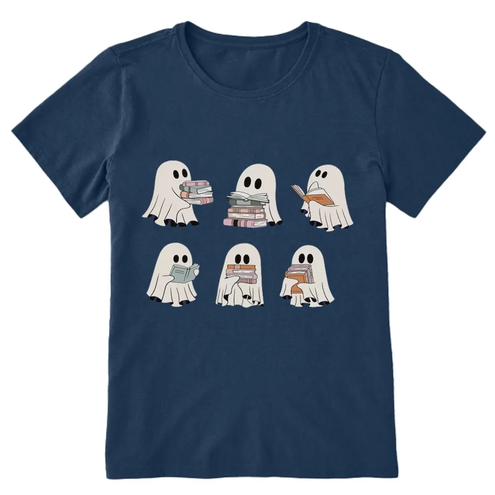 Pagewings Ghost Reading Halloween Unisex Classic T-shirt