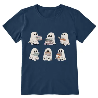 Pagewings Ghost Reading Halloween Unisex Classic T-shirt