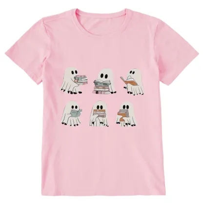 Pagewings Ghost Reading Halloween Unisex Classic T-shirt