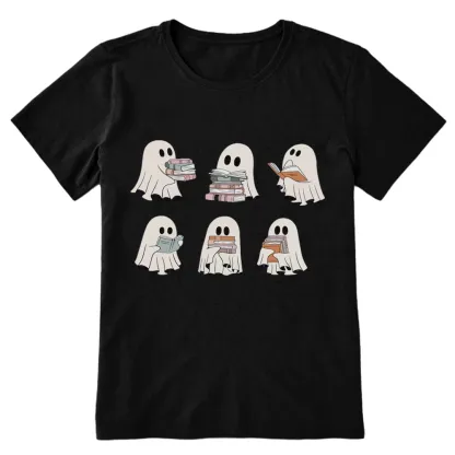 Pagewings Ghost Reading Halloween Unisex Classic T-shirt