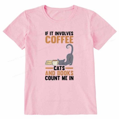 Pagewings Cats Reading Books Coffee Unisex Classic T-shirt