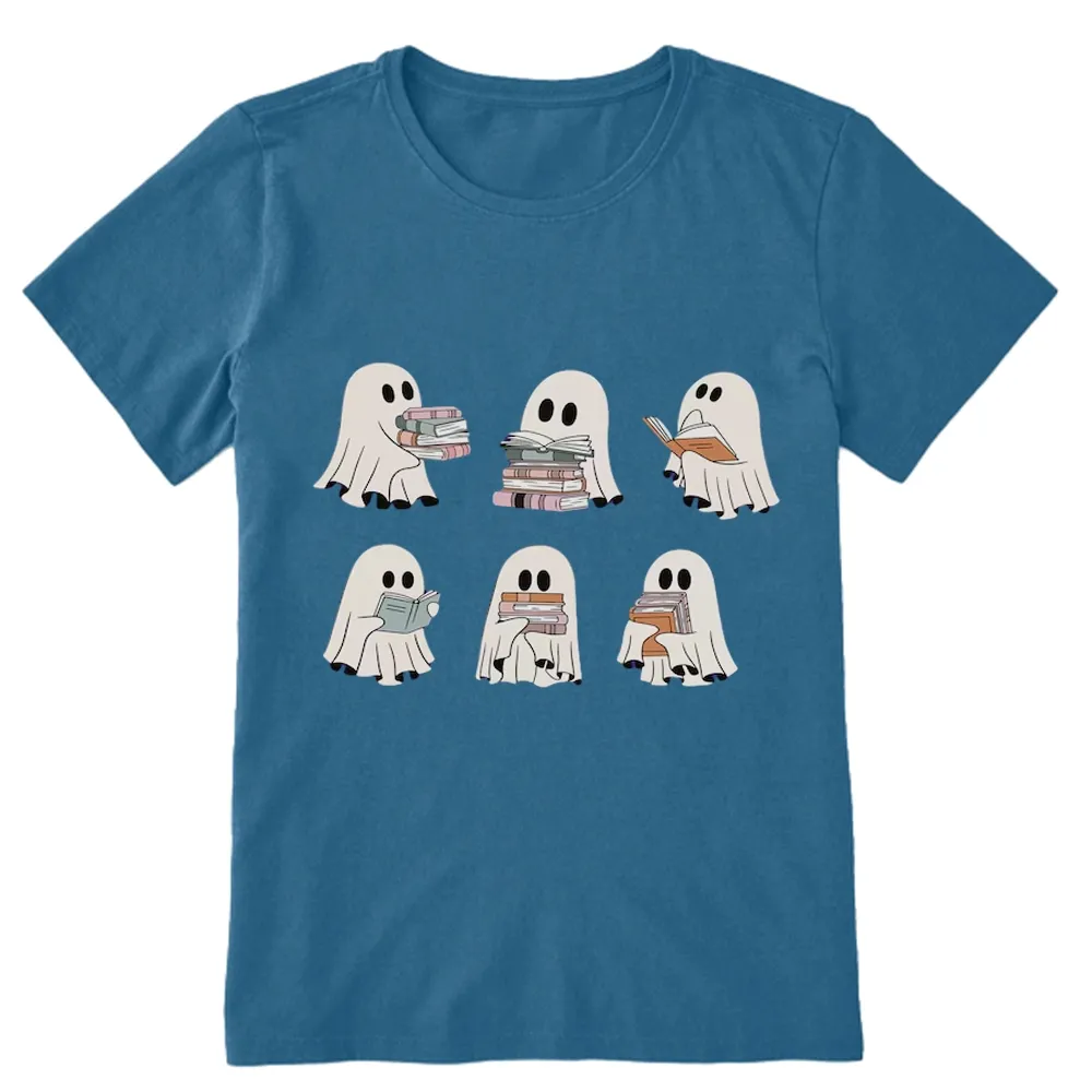 Pagewings Ghost Reading Halloween Unisex Classic T-shirt
