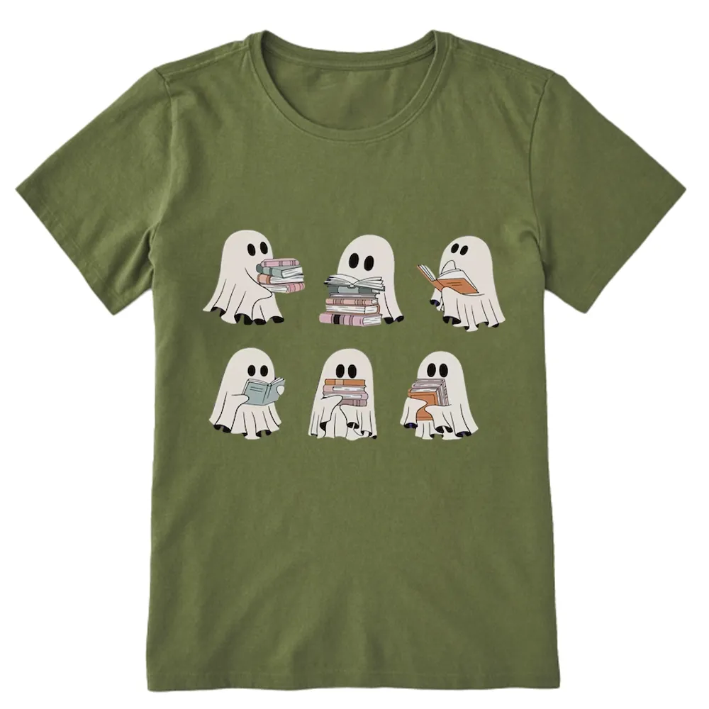 Pagewings Ghost Reading Halloween Unisex Classic T-shirt