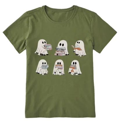 Pagewings Ghost Reading Halloween Unisex Classic T-shirt