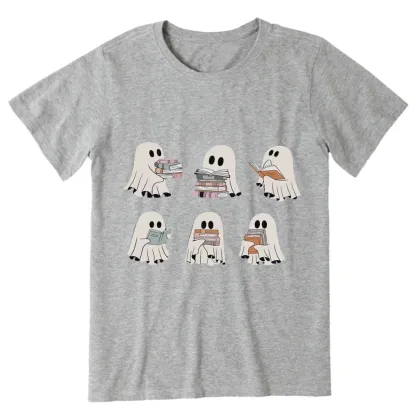 Pagewings Ghost Reading Halloween Unisex Classic T-shirt