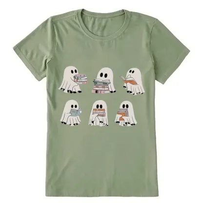 Pagewings Ghost Reading Halloween Unisex Classic T-shirt