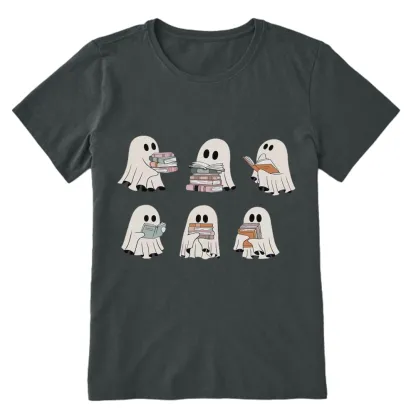 Pagewings Ghost Reading Halloween Unisex Classic T-shirt