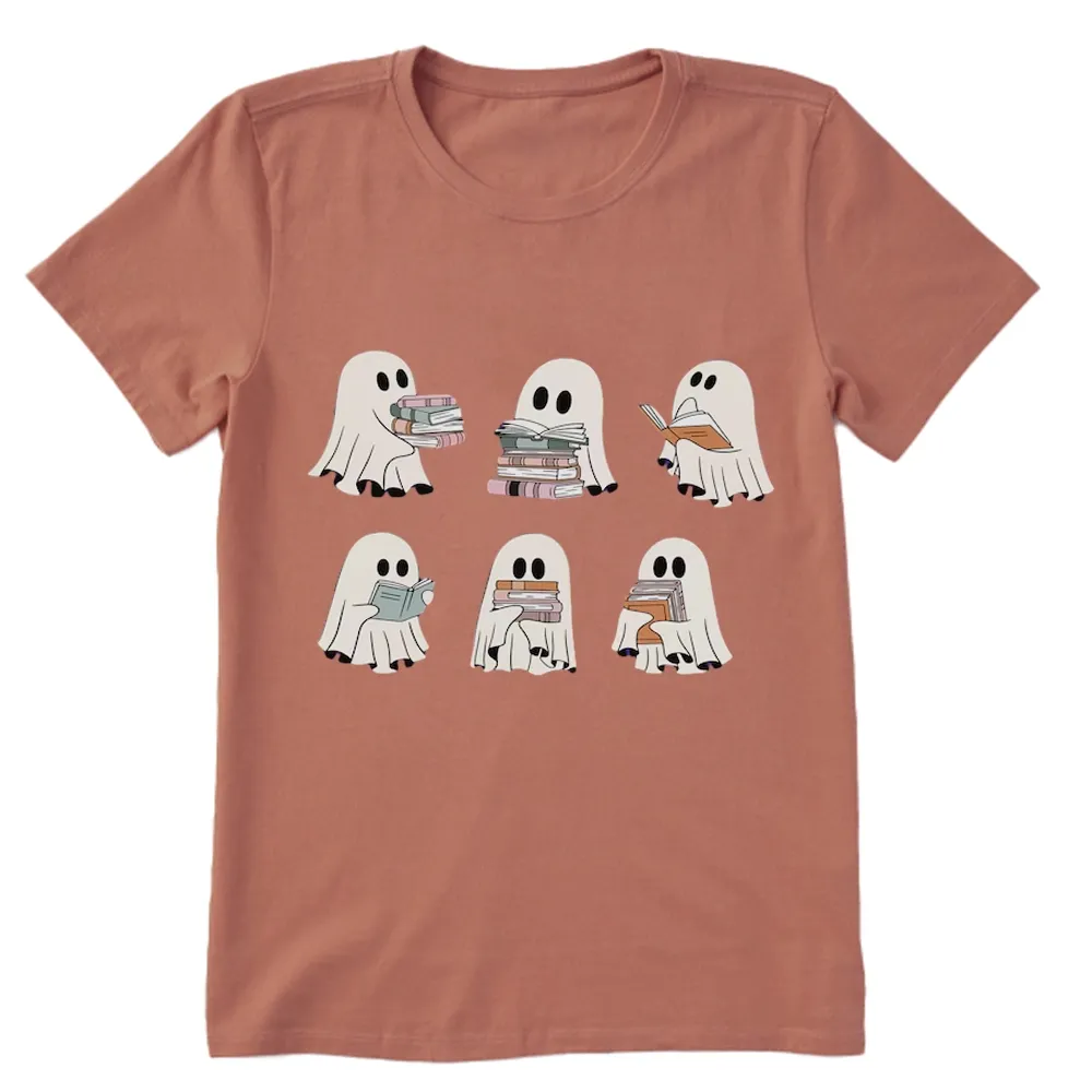 Pagewings Ghost Reading Halloween Unisex Classic T-shirt