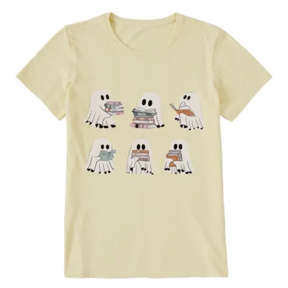 Pagewings Ghost Reading Halloween Unisex Classic T-shirt