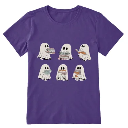 Pagewings Ghost Reading Halloween Unisex Classic T-shirt
