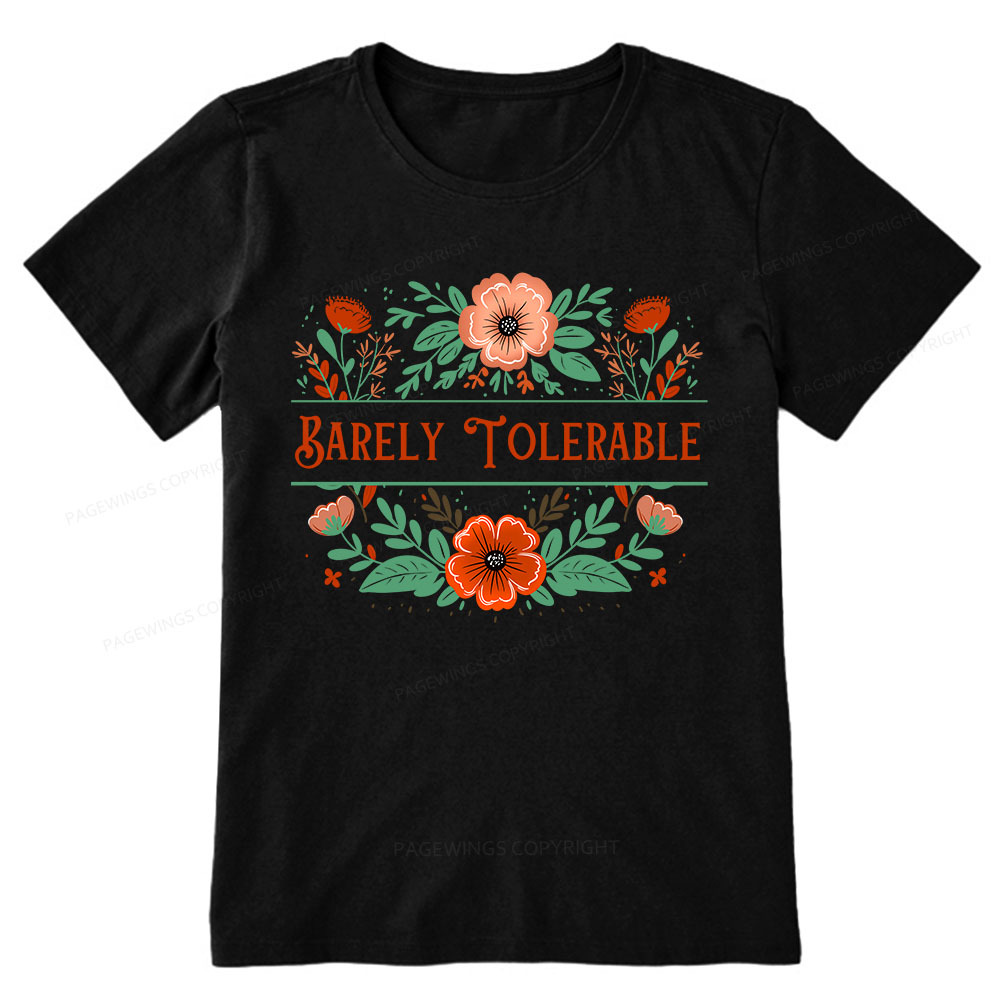 Pagewings Barely Tolerable Book Lover Bookish Unisex Classic T-shirt