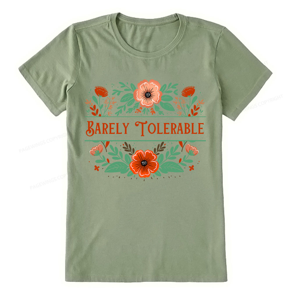 Pagewings Barely Tolerable Book Lover Bookish Unisex Classic T-shirt