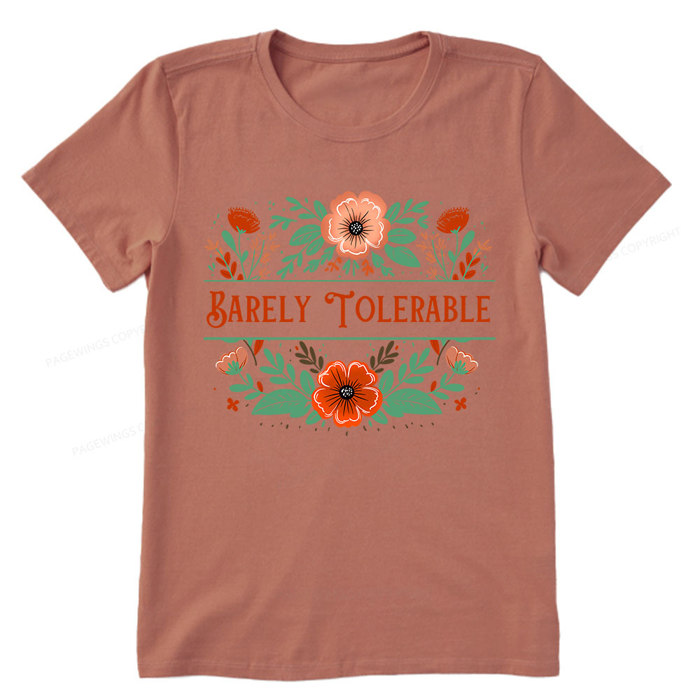 Pagewings Barely Tolerable Book Lover Bookish Unisex Classic T-shirt