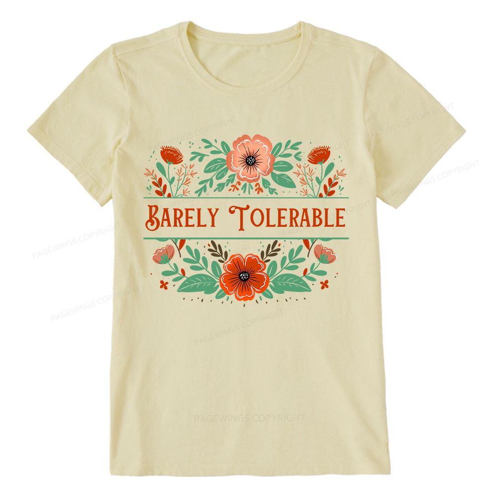 Pagewings Barely Tolerable Book Lover Bookish Unisex Classic T-shirt