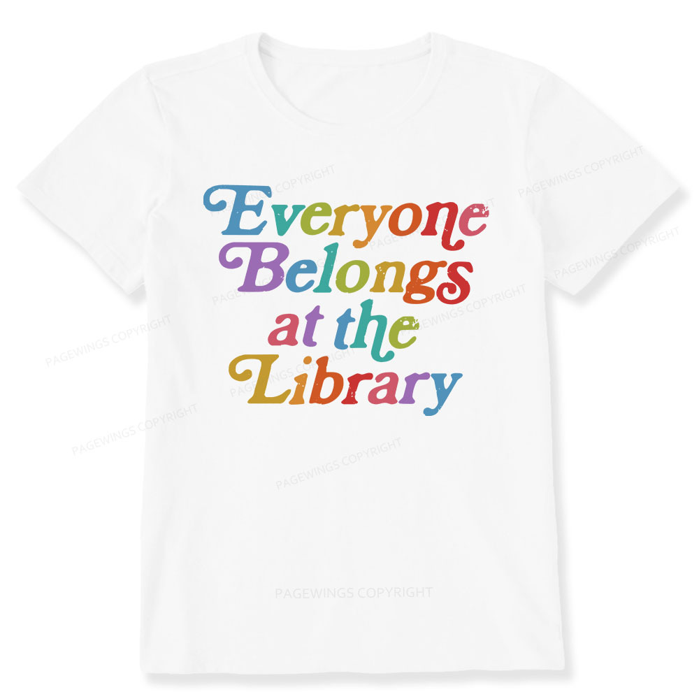 Pagewings Everyone belongs at the library Unisex Classic T-shirt