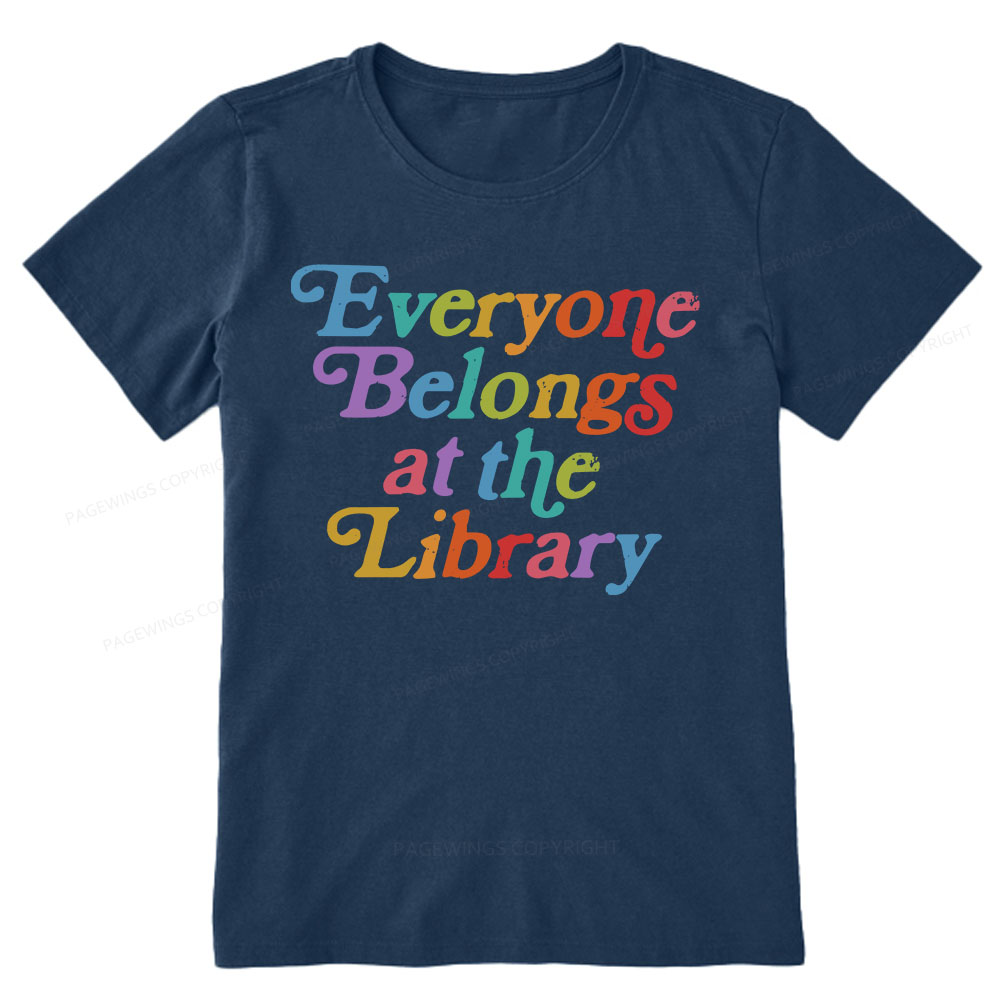 Pagewings Everyone belongs at the library Unisex Classic T-shirt