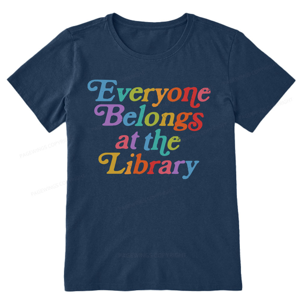 Pagewings Everyone belongs at the library Unisex Classic T-shirt
