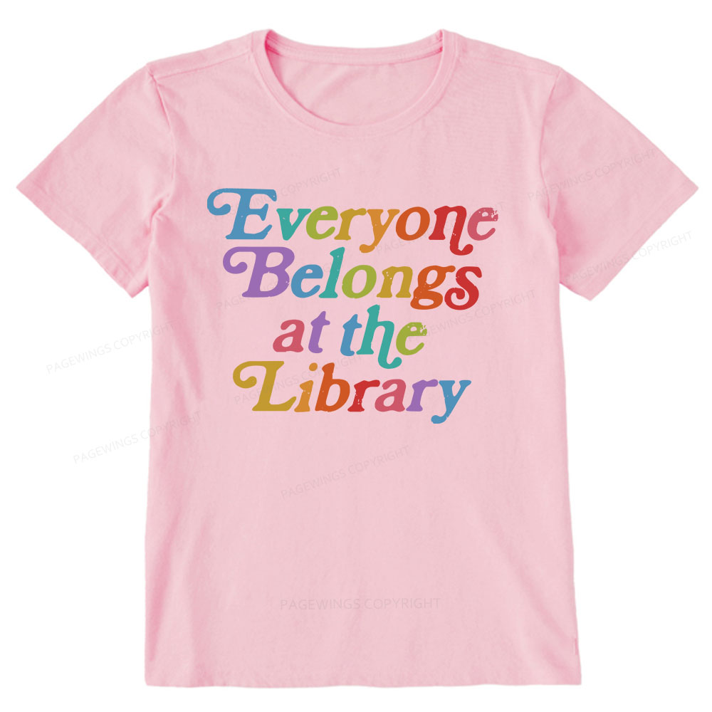 Pagewings Everyone belongs at the library Unisex Classic T-shirt