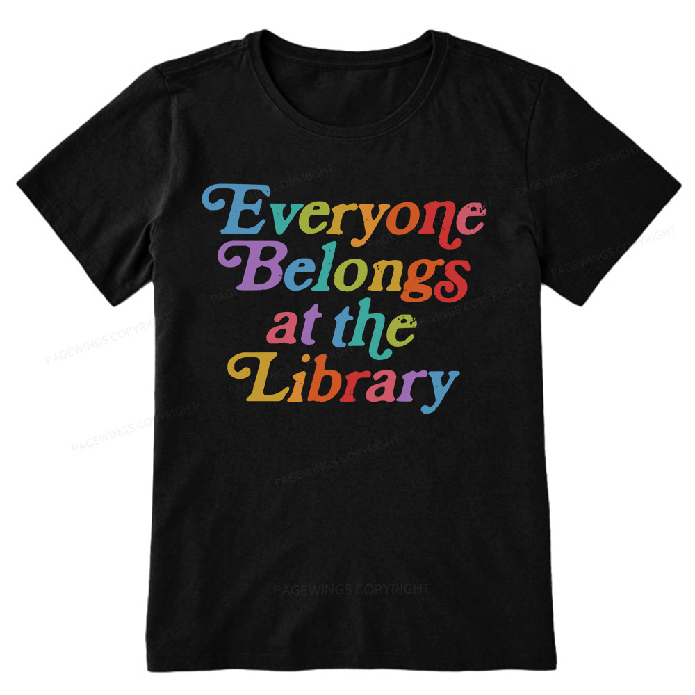 Pagewings Everyone belongs at the library Unisex Classic T-shirt