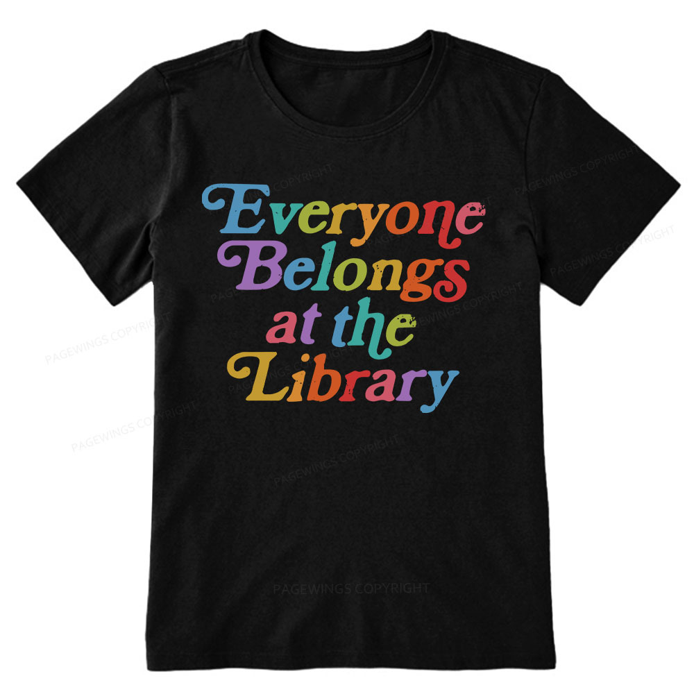 Pagewings Everyone belongs at the library Unisex Classic T-shirt