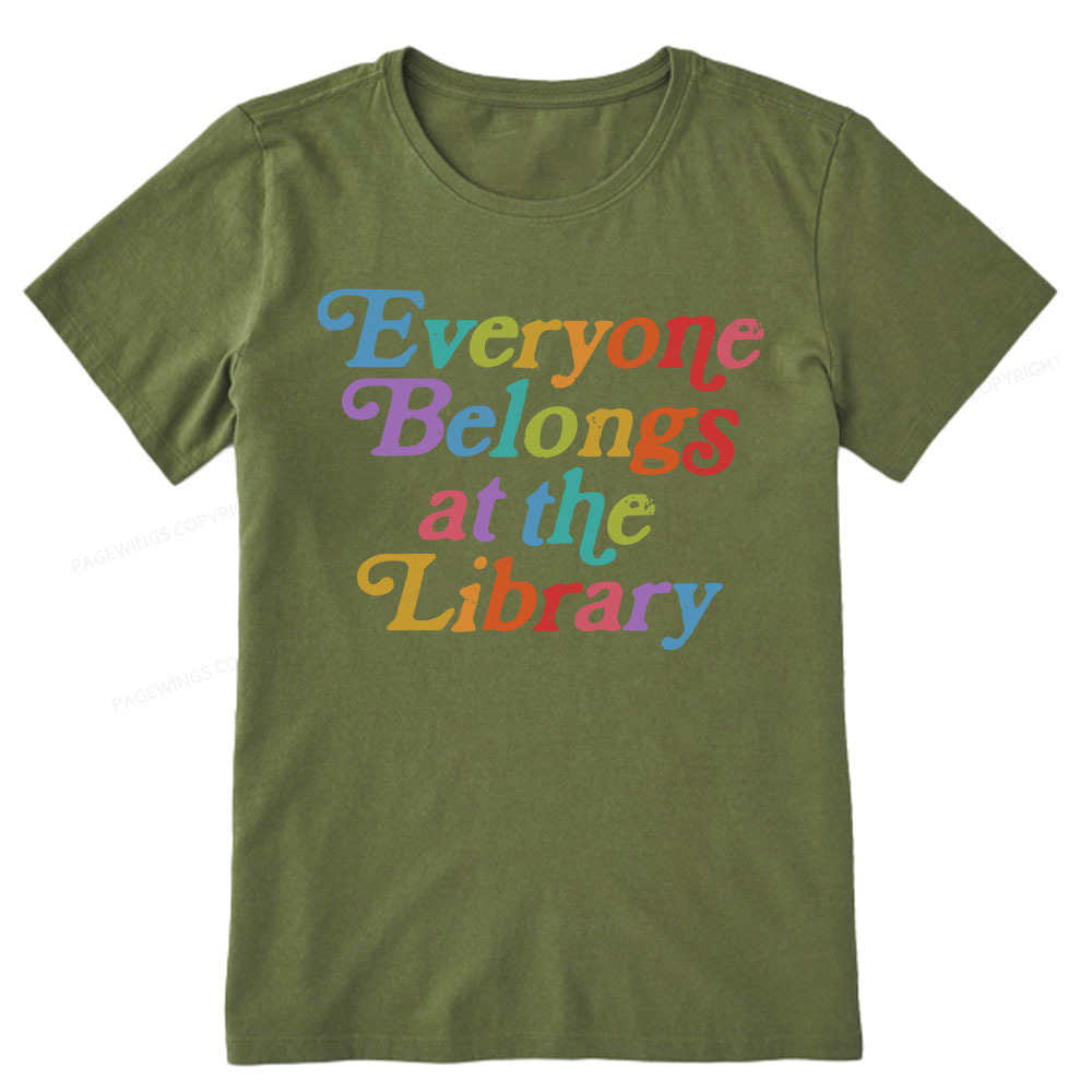 Pagewings Everyone belongs at the library Unisex Classic T-shirt