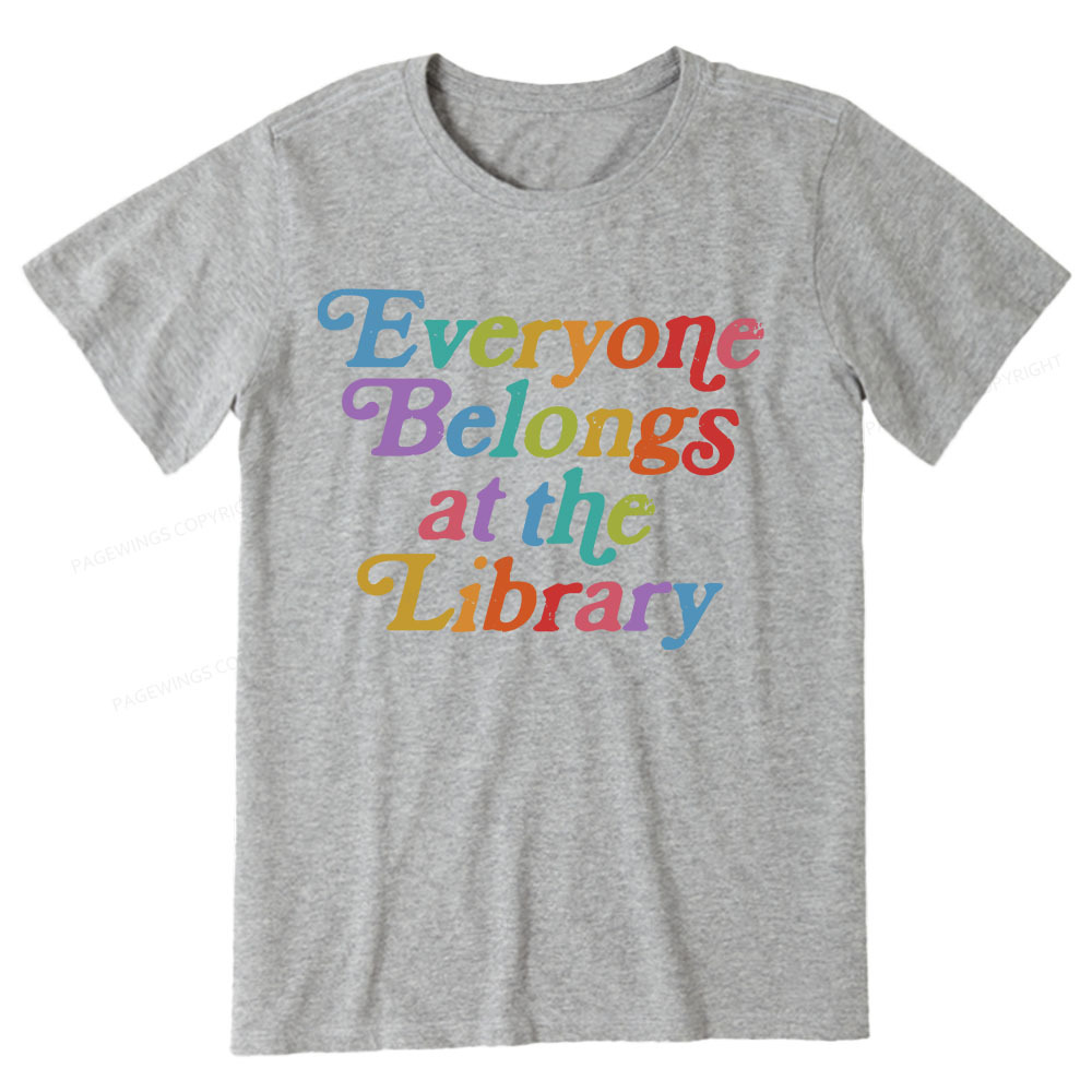 Pagewings Everyone belongs at the library Unisex Classic T-shirt