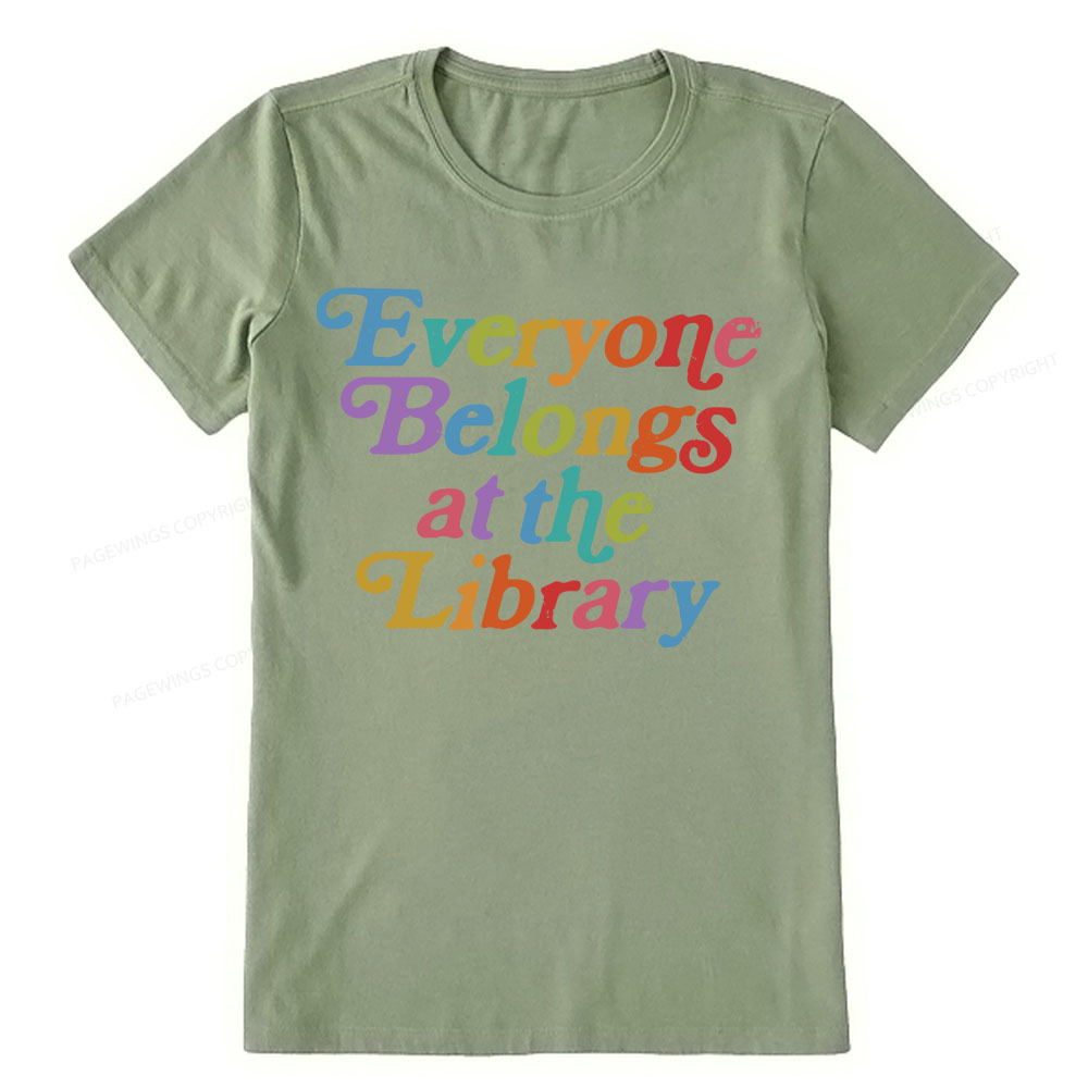 Pagewings Everyone belongs at the library Unisex Classic T-shirt