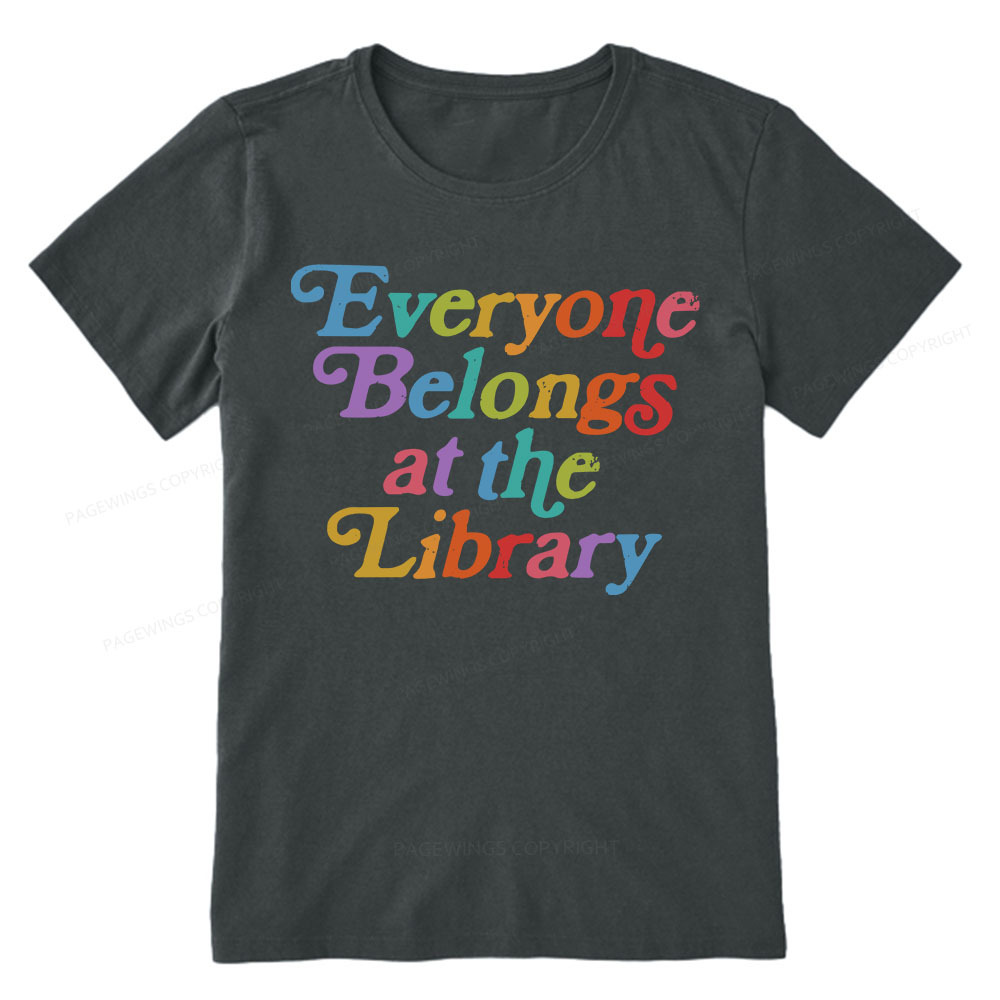 Pagewings Everyone belongs at the library Unisex Classic T-shirt