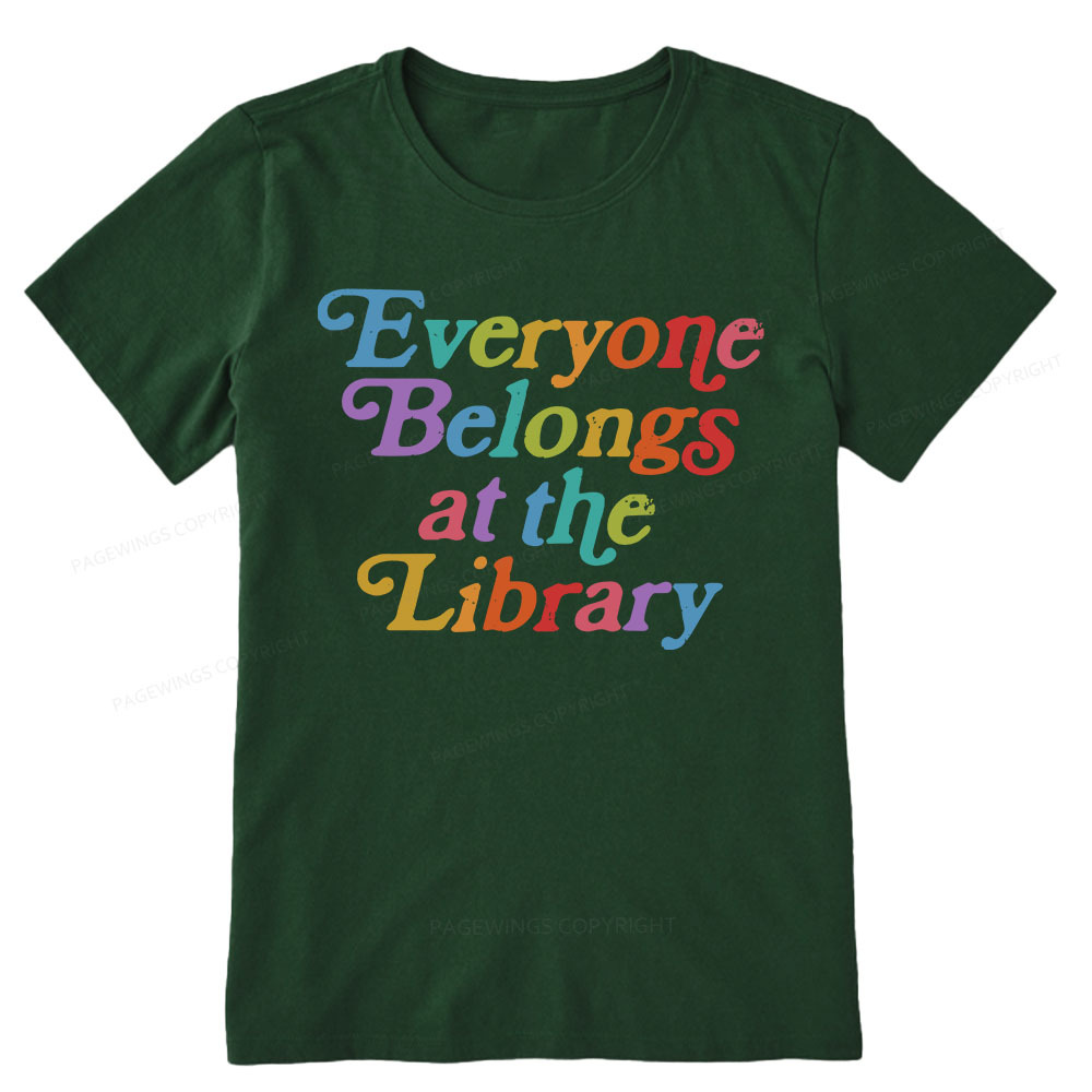 Pagewings Everyone belongs at the library Unisex Classic T-shirt