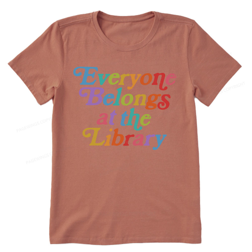 Pagewings Everyone belongs at the library Unisex Classic T-shirt