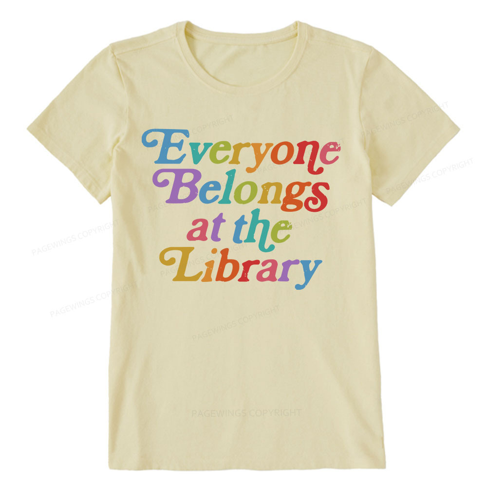 Pagewings Everyone belongs at the library Unisex Classic T-shirt
