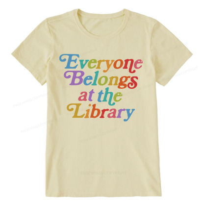 Pagewings Everyone belongs at the library Unisex Classic T-shirt