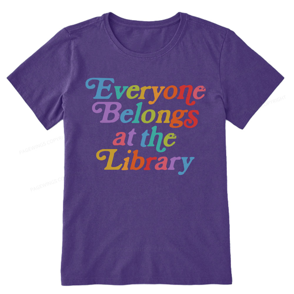 Pagewings Everyone belongs at the library Unisex Classic T-shirt