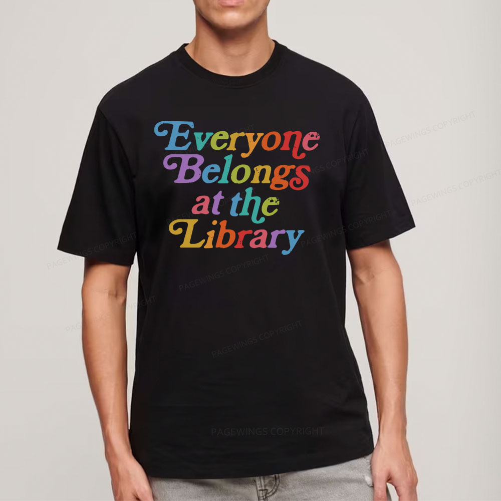 Pagewings Everyone belongs at the library Unisex Classic T-shirt