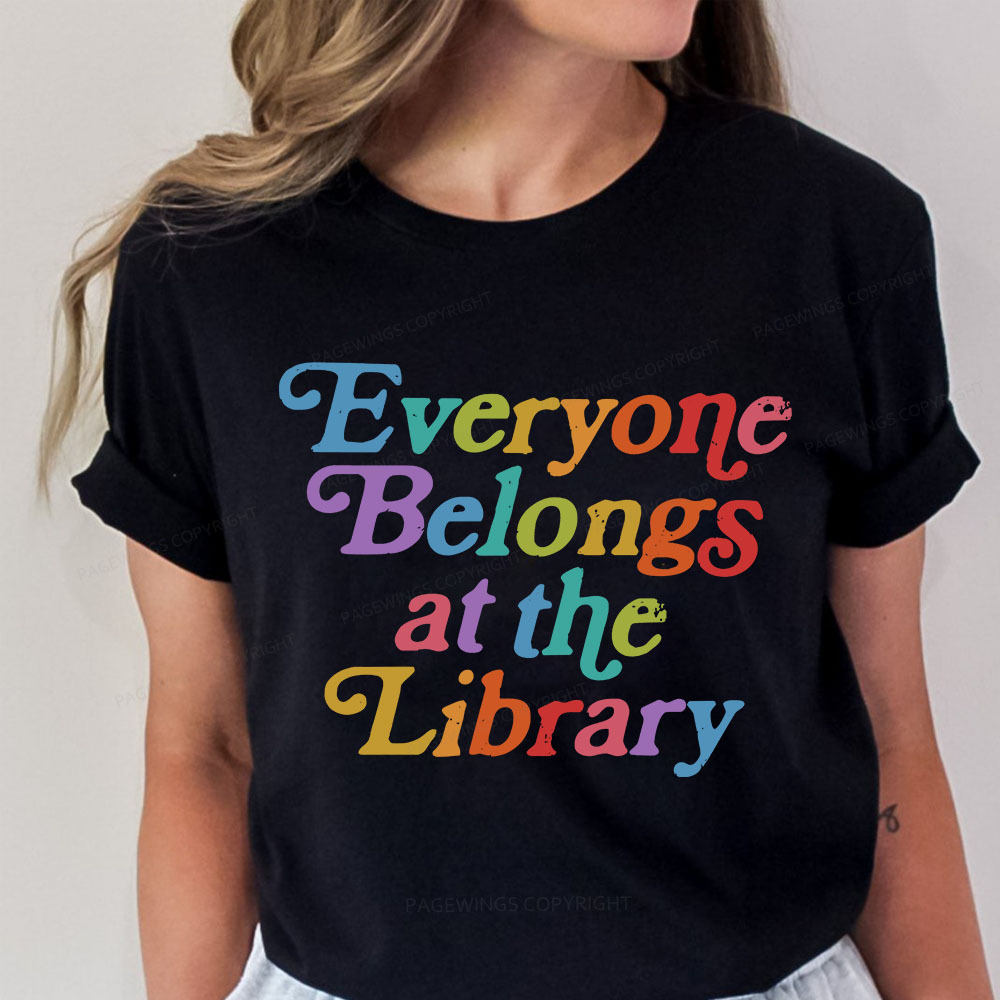 Pagewings Everyone belongs at the library Unisex Classic T-shirt