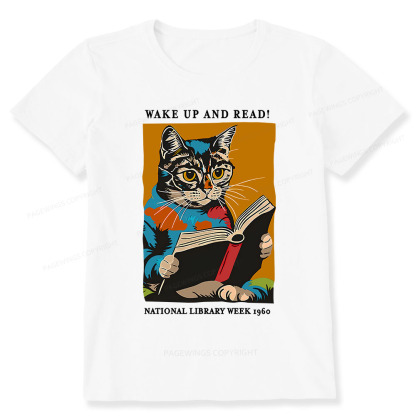 Pagewings Cat Reading Poster Unisex Classic T-shirt
