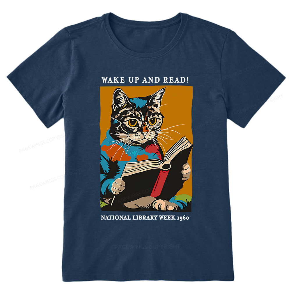Pagewings Cat Reading Poster Unisex Classic T-shirt
