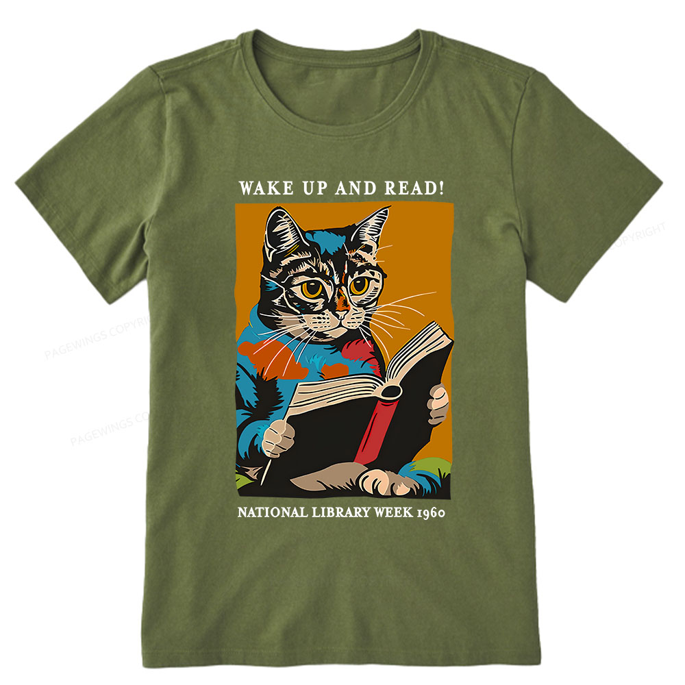 Pagewings Cat Reading Poster Unisex Classic T-shirt