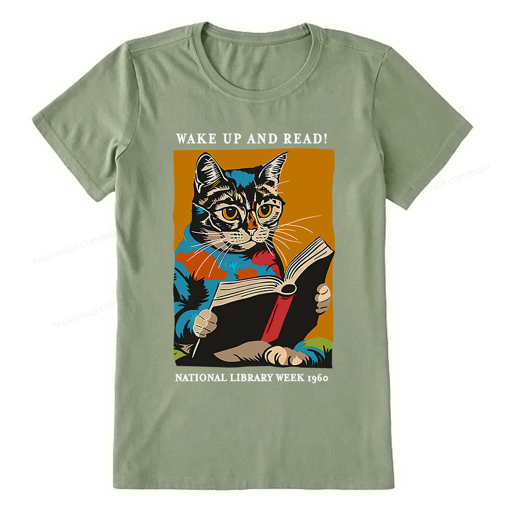 Pagewings Cat Reading Poster Unisex Classic T-shirt